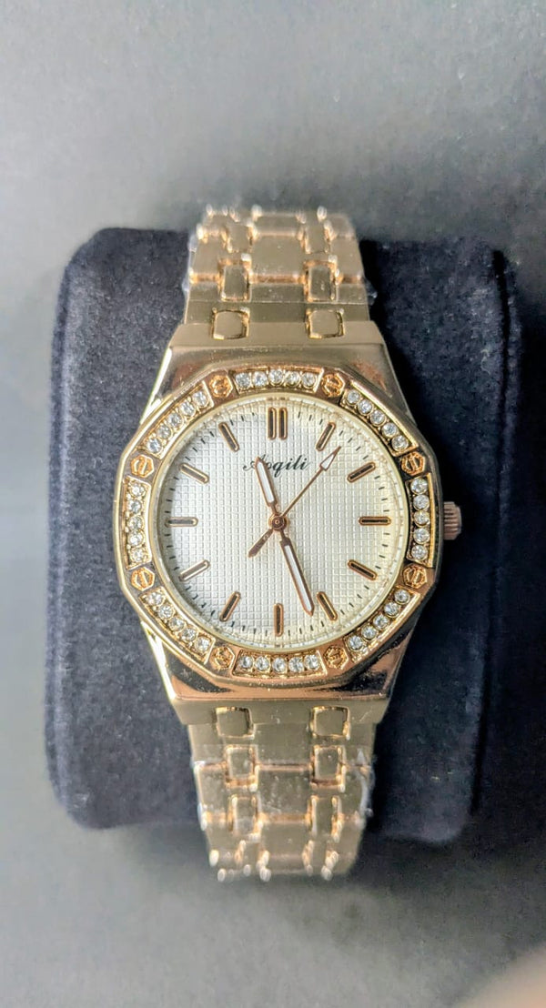 Luxury Gold Crystal Watch