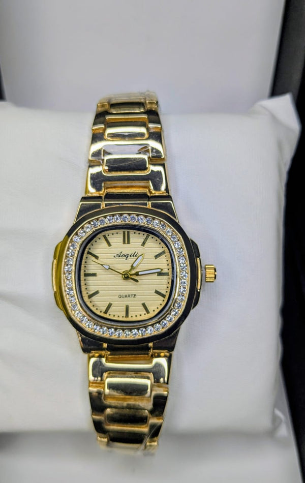 Luxury Gold Crystal Watch
